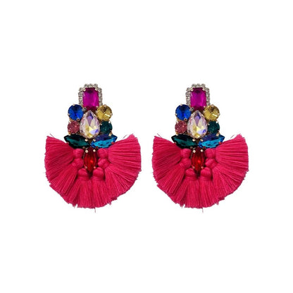 Tassel Crystal Extravagant Chandelier Earrings