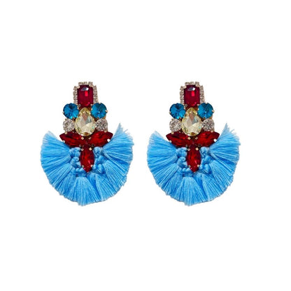 Tassel Crystal Extravagant Chandelier Earrings
