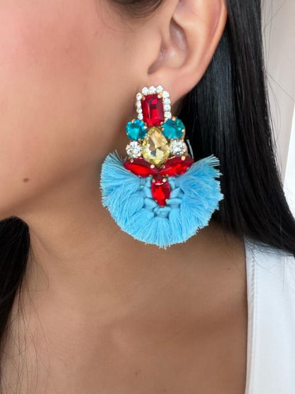 Tassel Crystal Extravagant Chandelier Earrings