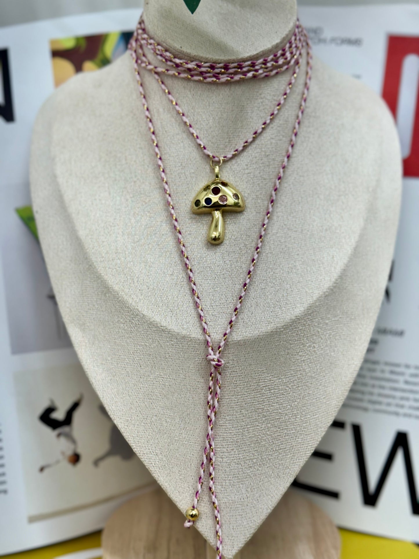 3 in 1 Trendy cord mushroom (Necklace choker - bracelet)