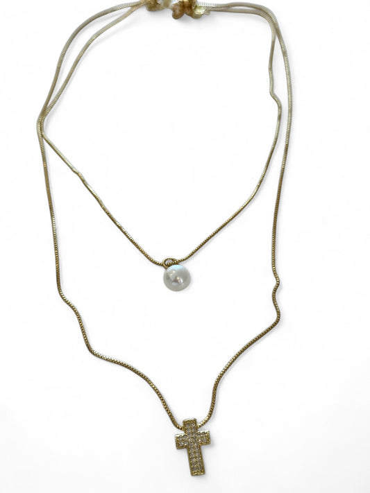 Double necklace with earrings