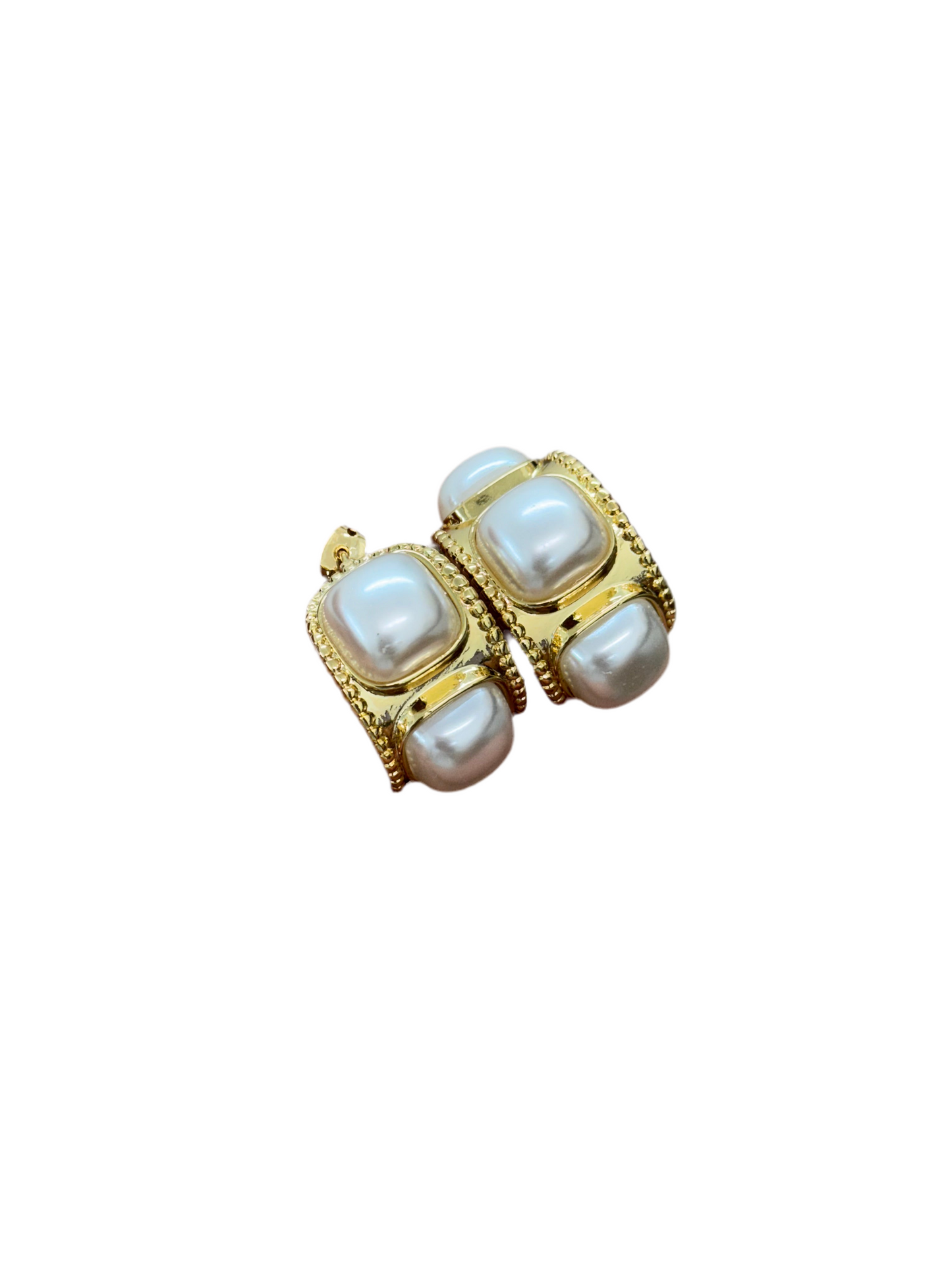 Pearl golden hoop