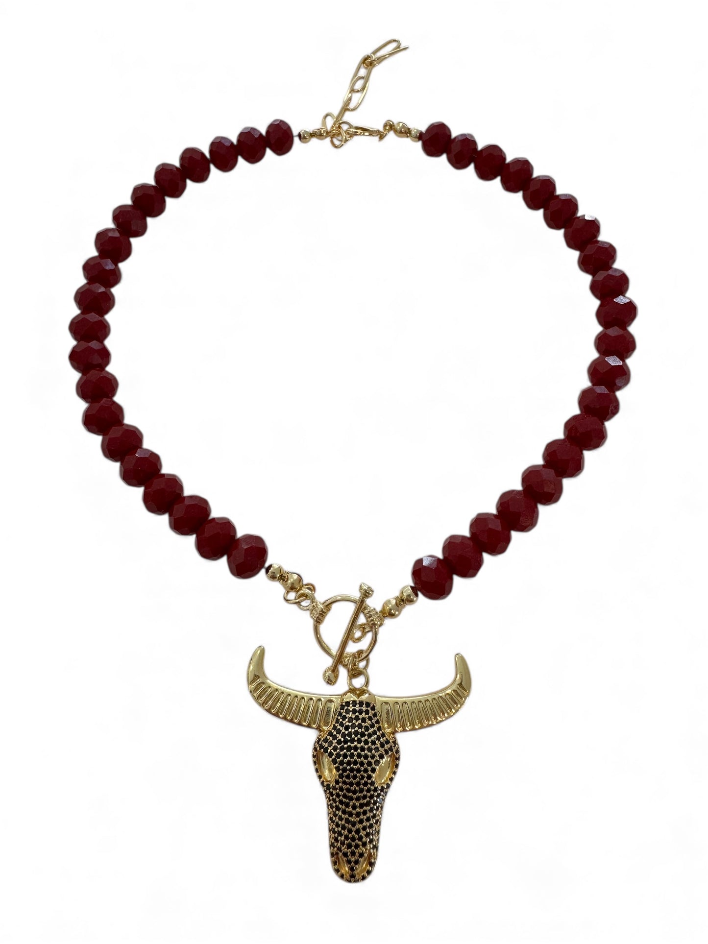 Burgundy limited edition bull choker