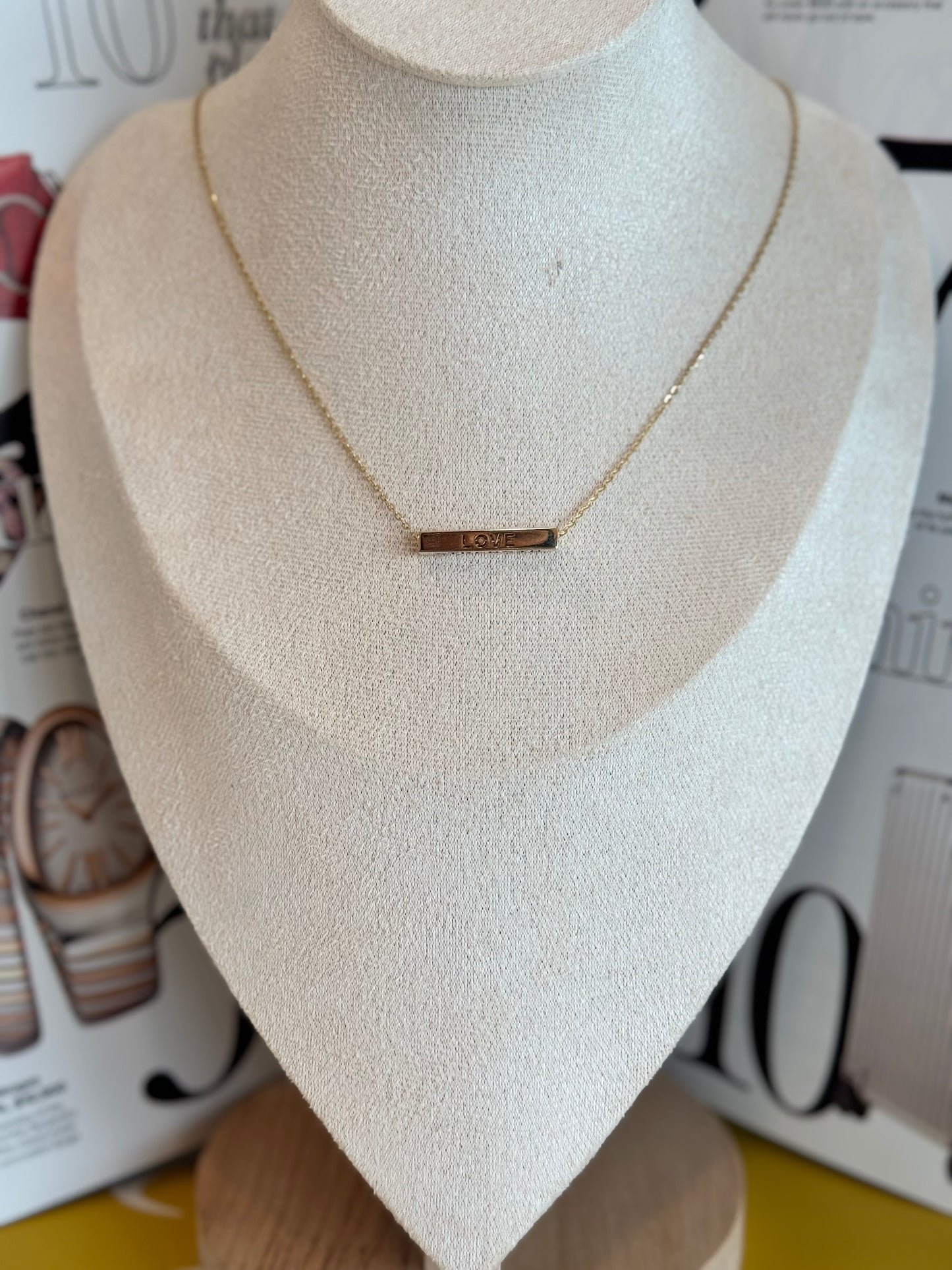 14k gold Love - Happiness- Peace Necklace