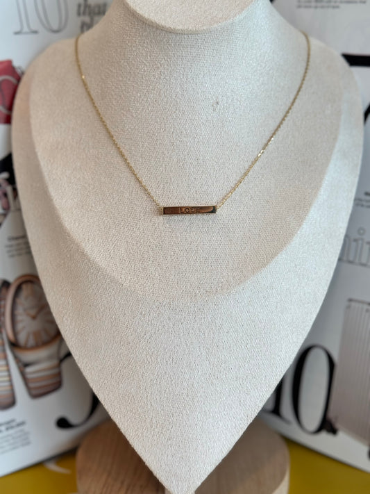 14k gold Love - Happiness- Peace Necklace