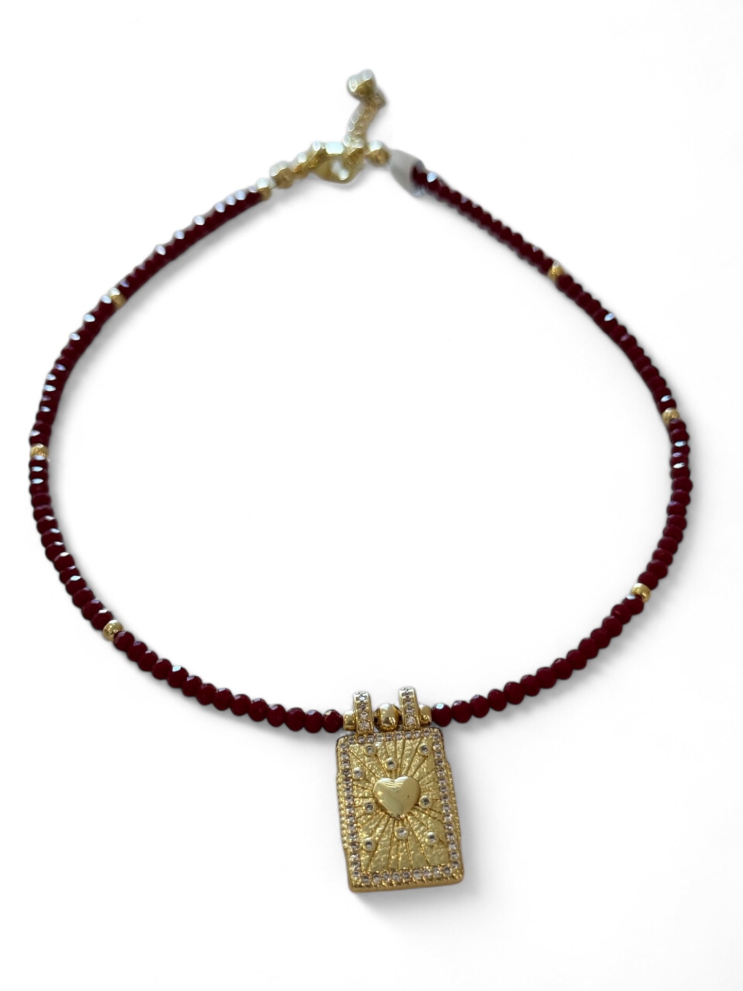 Burgundy trend choker necklace