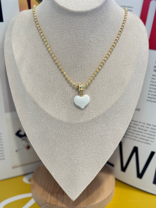 White heart necklace