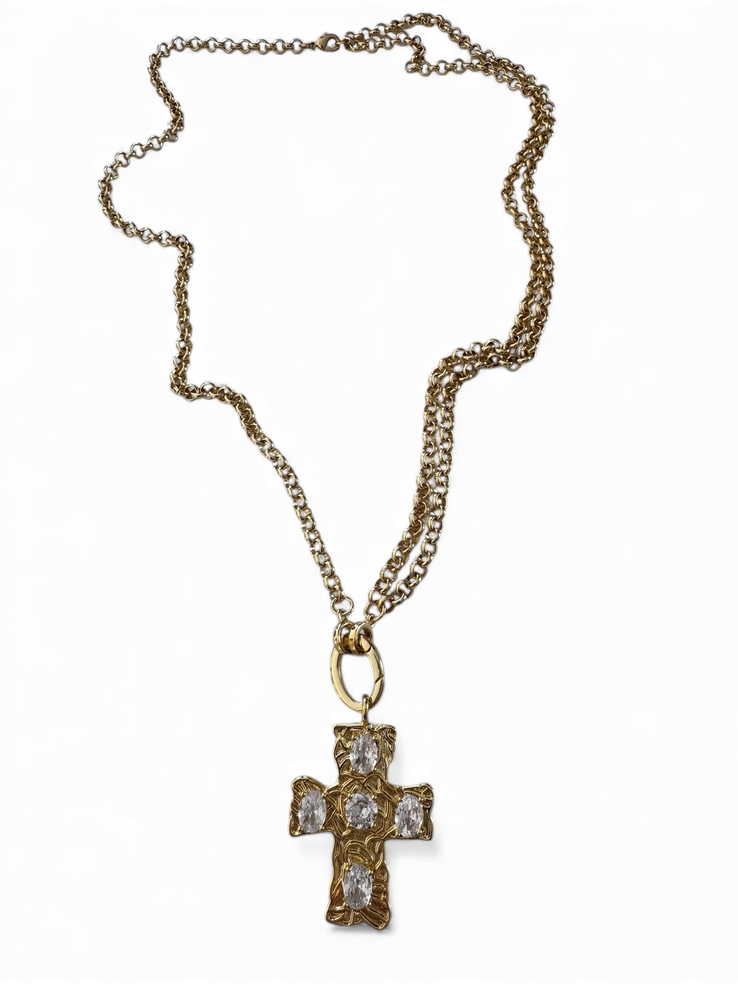 Long cross sparke necklace