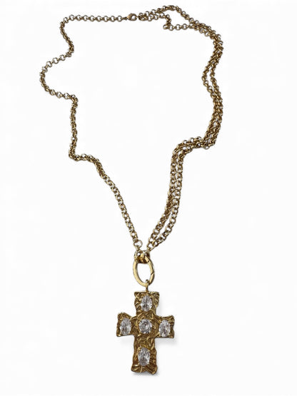 Long cross sparke necklace