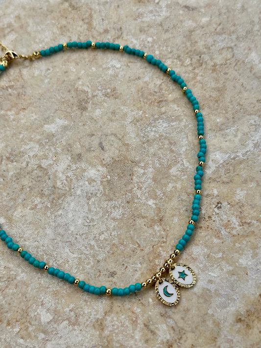 Star moon necklace