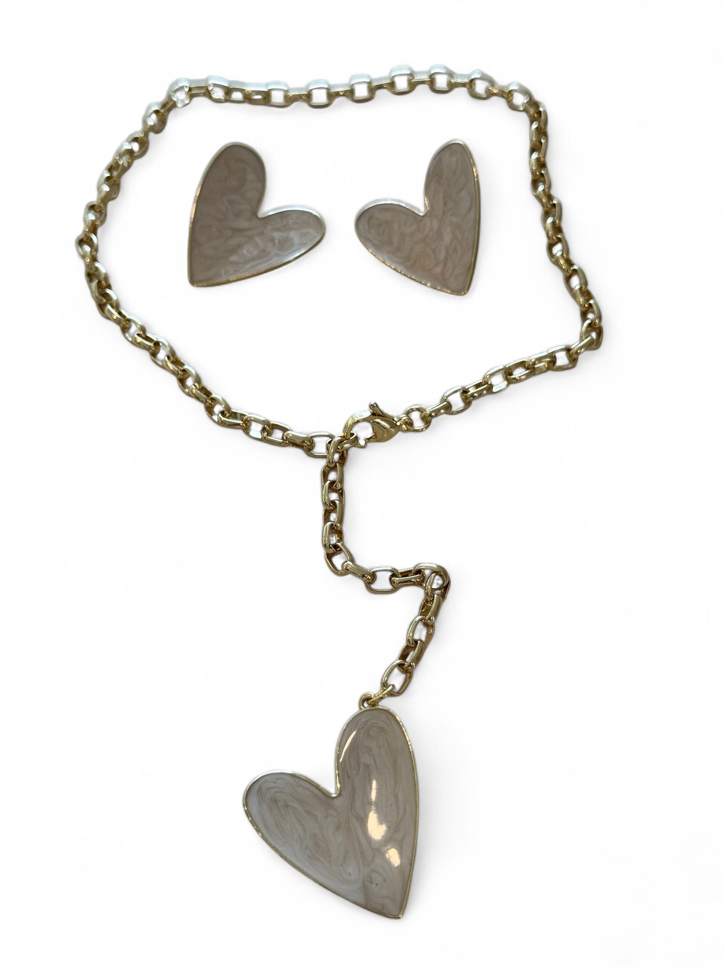 Spectacular ivory set necklace + earrings