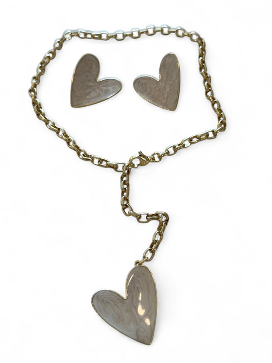 Spectacular ivory set necklace + earrings