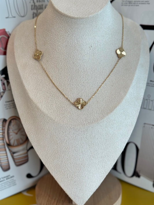 14k gold Clover necklace