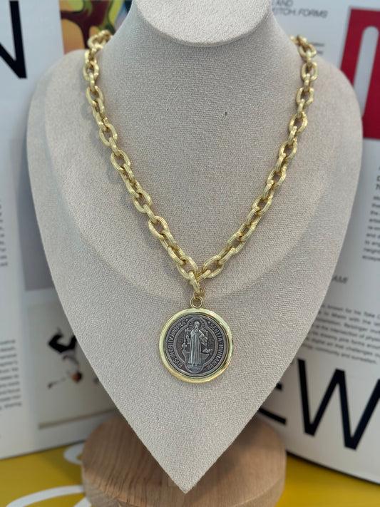 St Jude golden necklace
