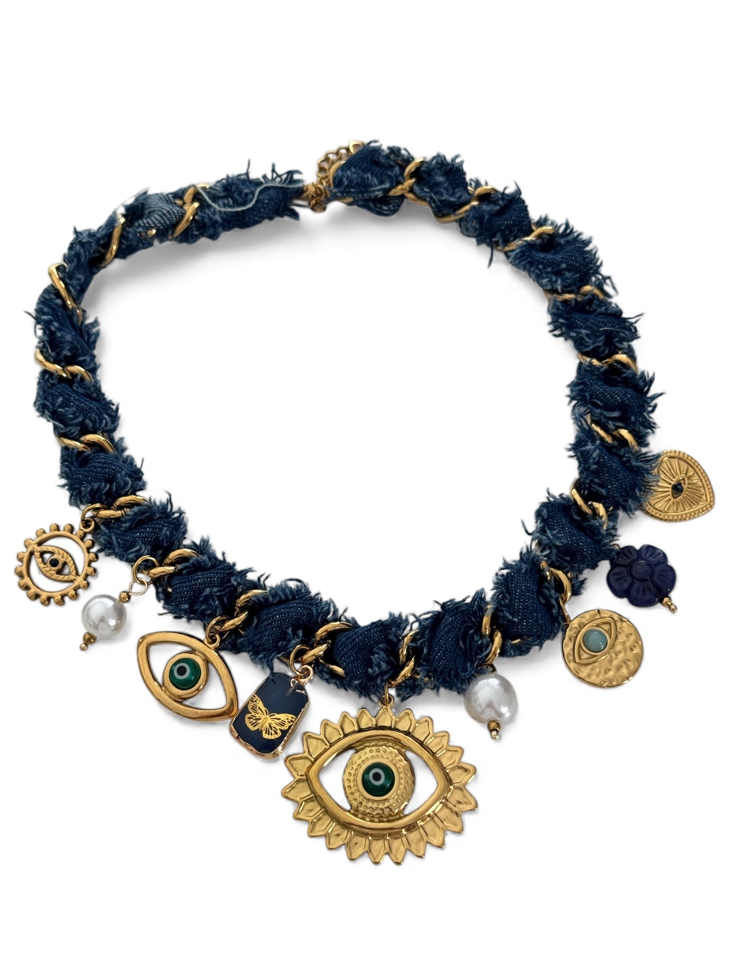 Denim collection necklace