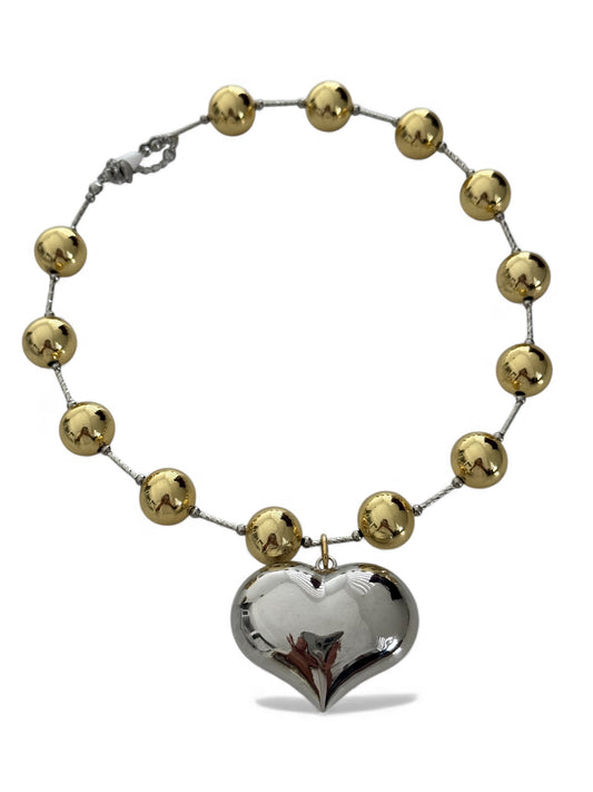 Metallic heart necklace