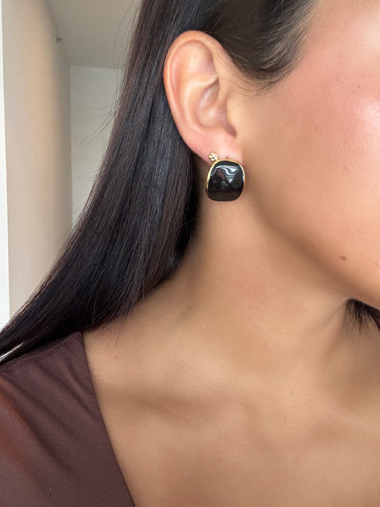 Black stud earrings