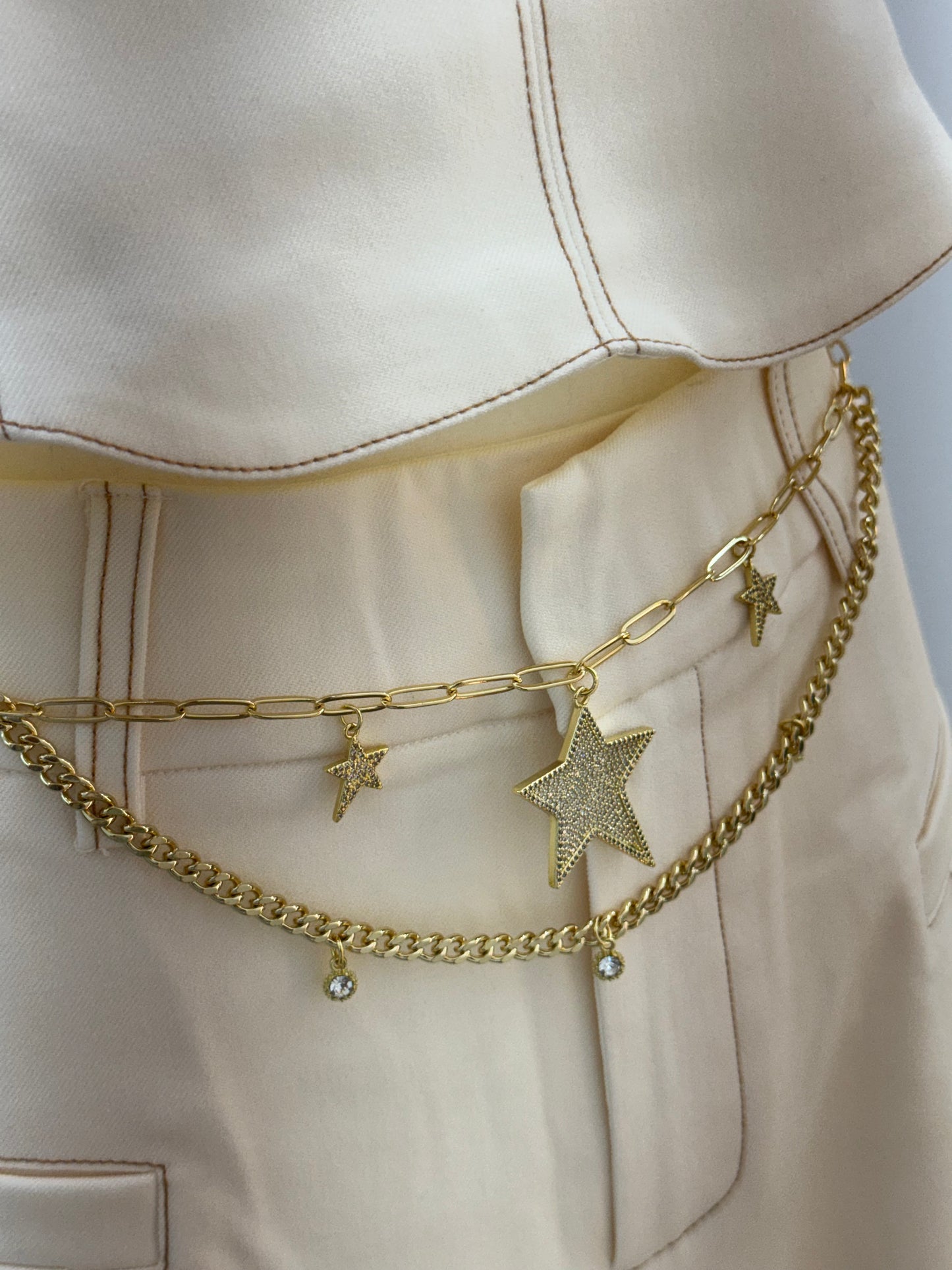 2 - 1 Star golden belt & necklace