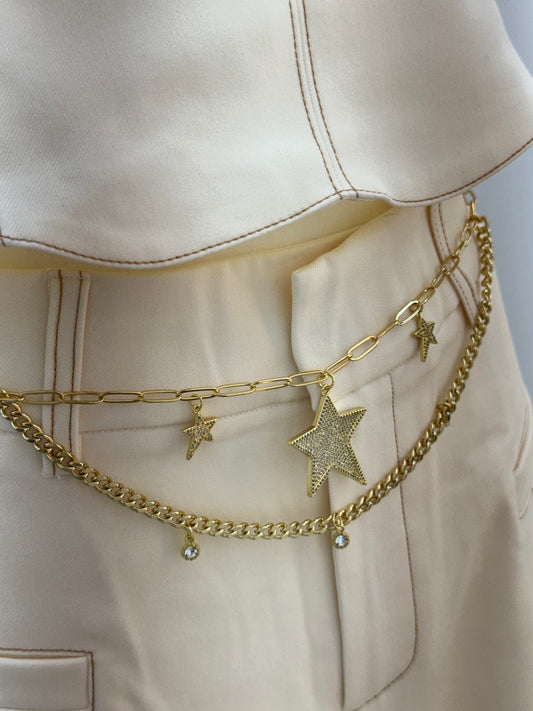 2 - 1 Star golden belt & necklace
