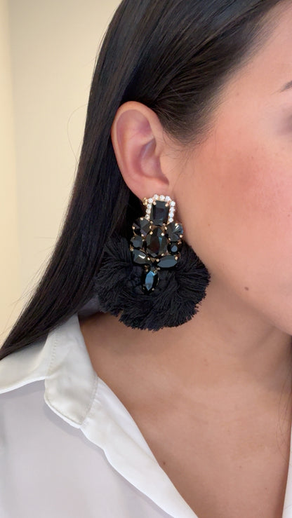 Tassel Crystal Extravagant Chandelier Earrings