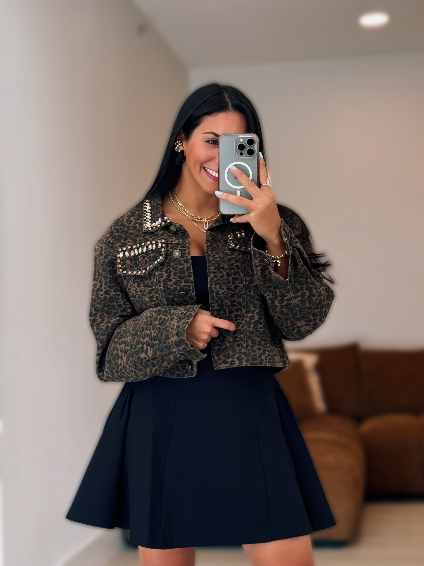 Leopard handmade details jacket