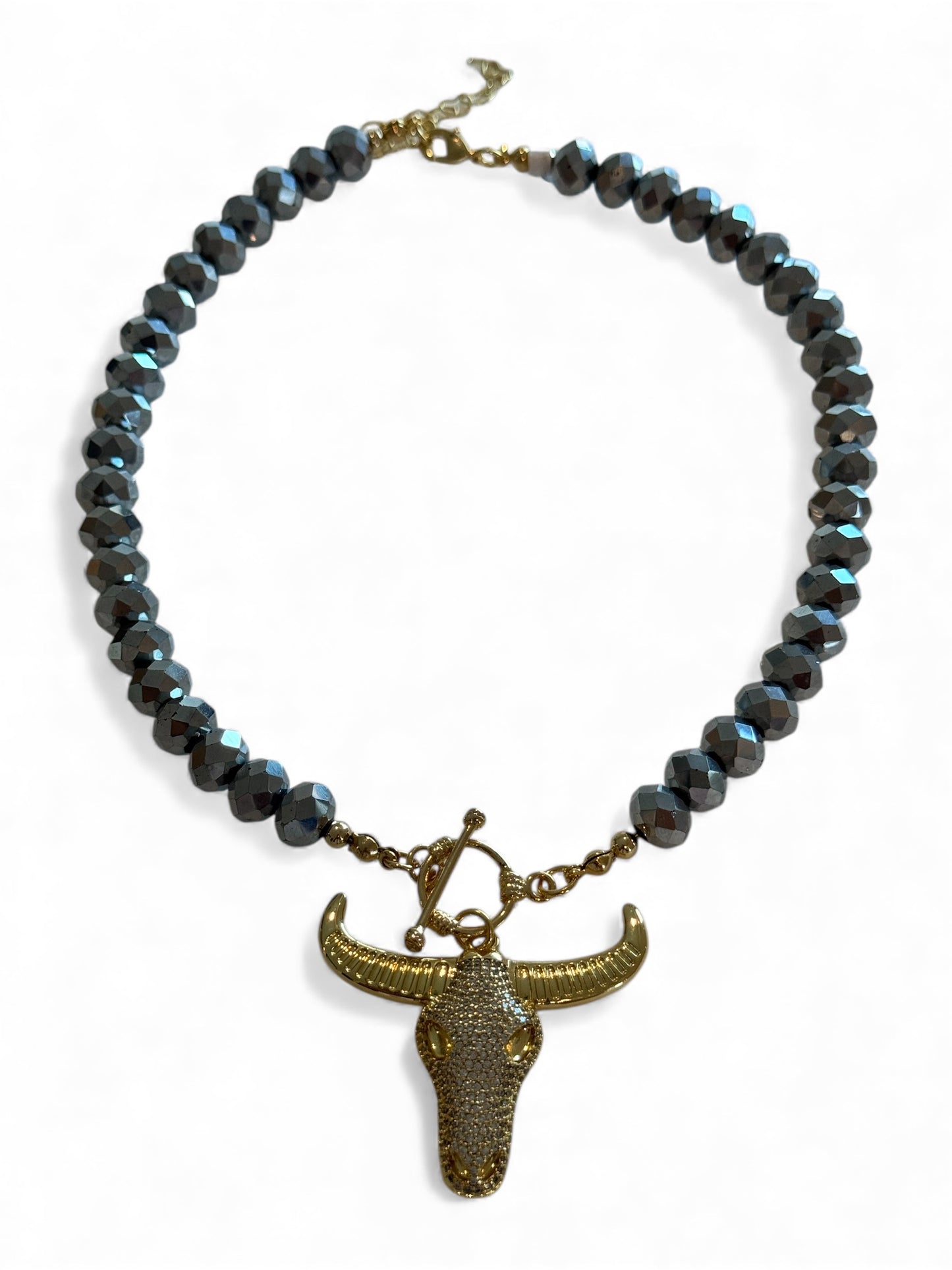 Crystal top bull choker