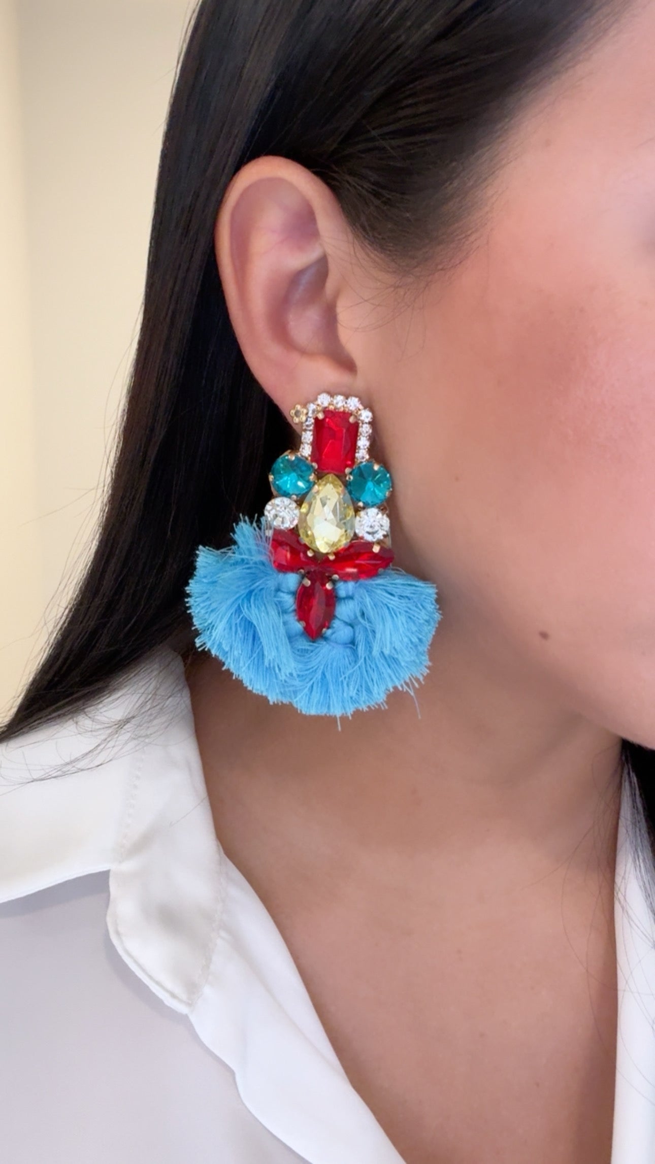 Tassel Crystal Extravagant Chandelier Earrings