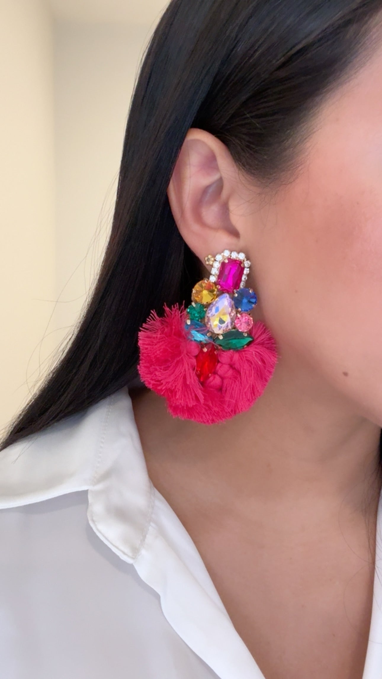 Tassel Crystal Extravagant Chandelier Earrings