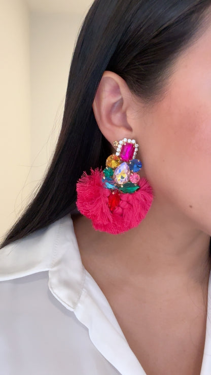 Tassel Crystal Extravagant Chandelier Earrings
