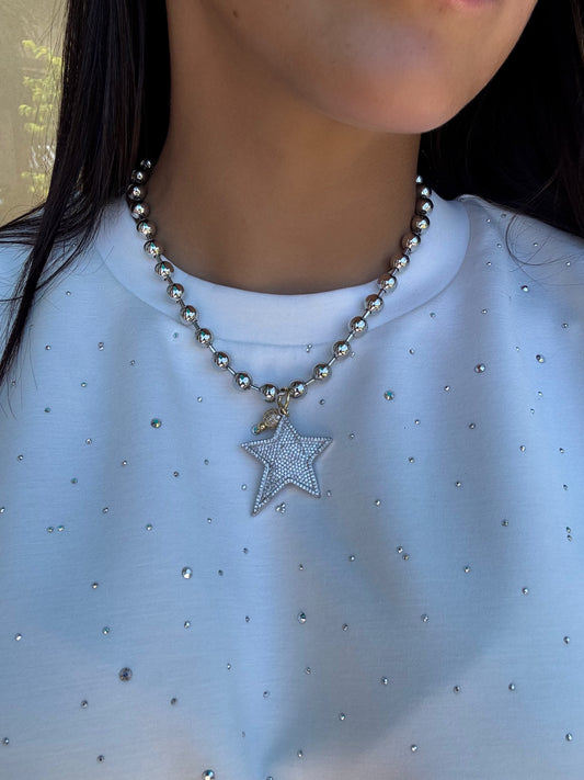 Star goose silver necklace
