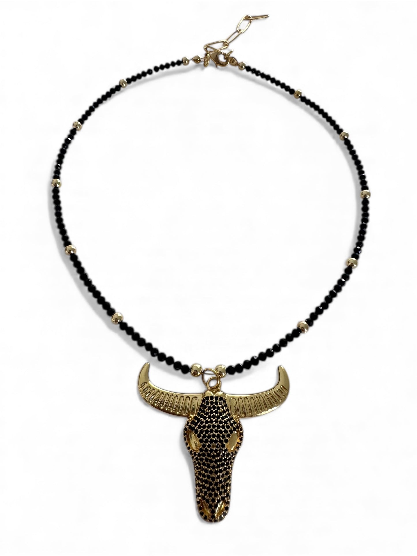 Black trend bull necklace. Limited edition