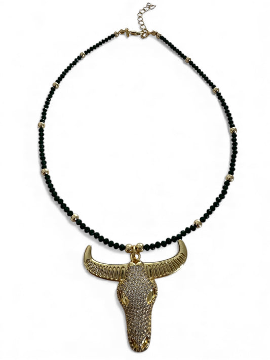 Emerald trend bull necklace. Limited edition