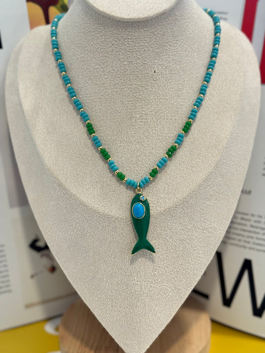 Green Catch of the day necklace
