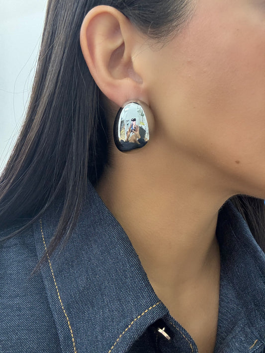 Chunky silver stud earrings