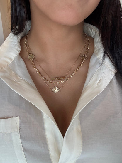 14k gold Clover necklace
