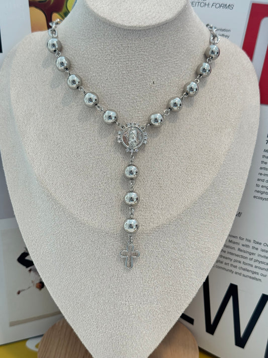 Rosario silver set  (necklace + earrings)