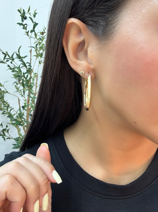 14k gold oval hoops
