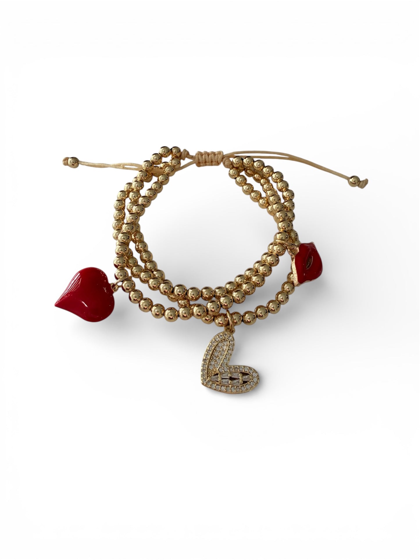 Kiss me stack charming bracelet