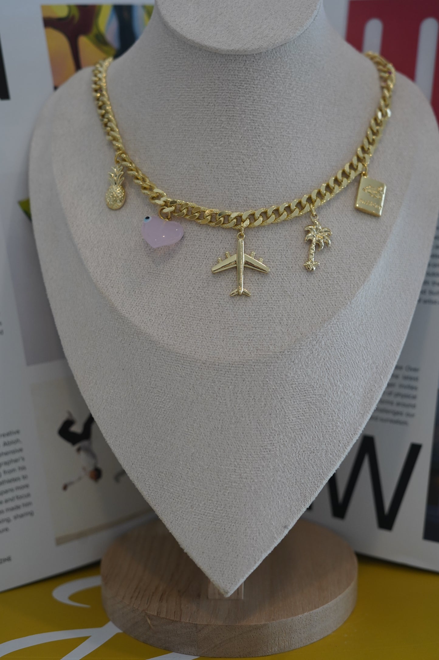 Golden trip necklace + earrings GIFT