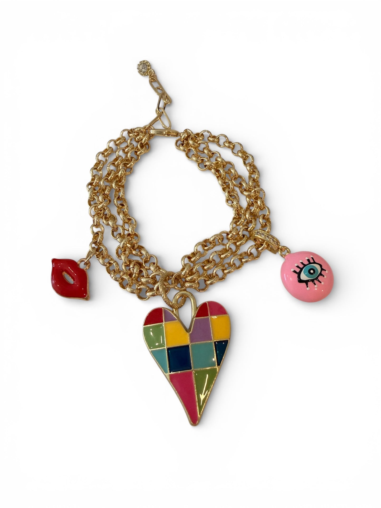 Citrus red statement triple bracelet super top