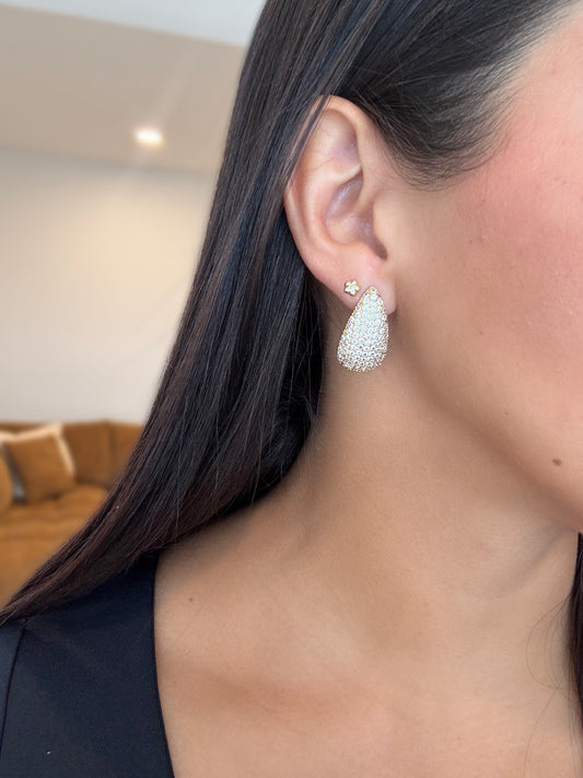 Teardrop pave earrings