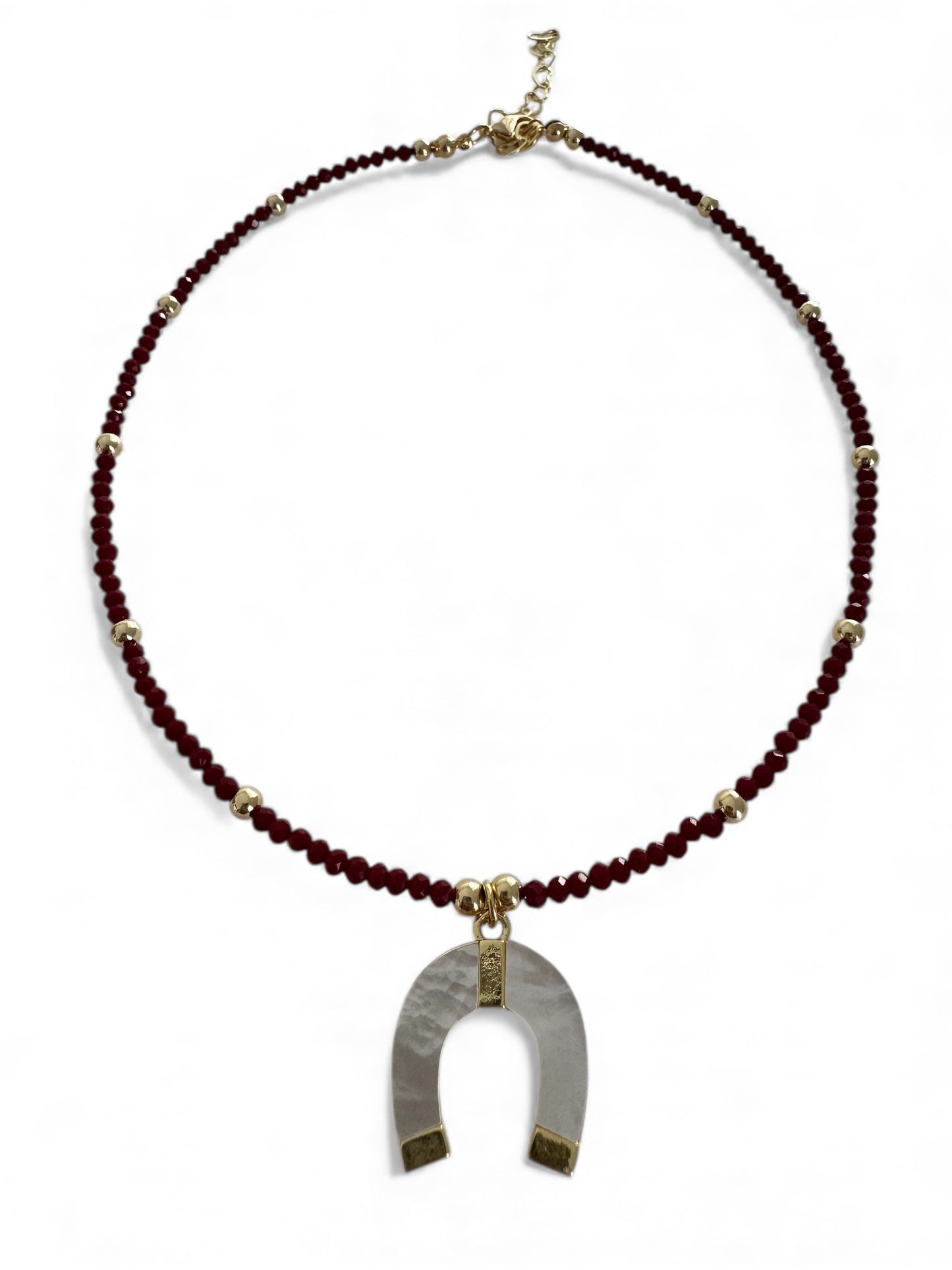 Burgundy Herradura nacar choker