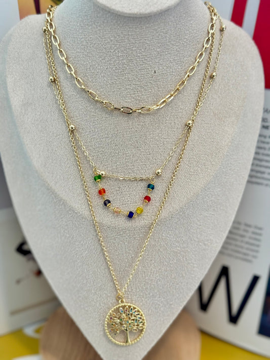 Rainbow layer necklaces