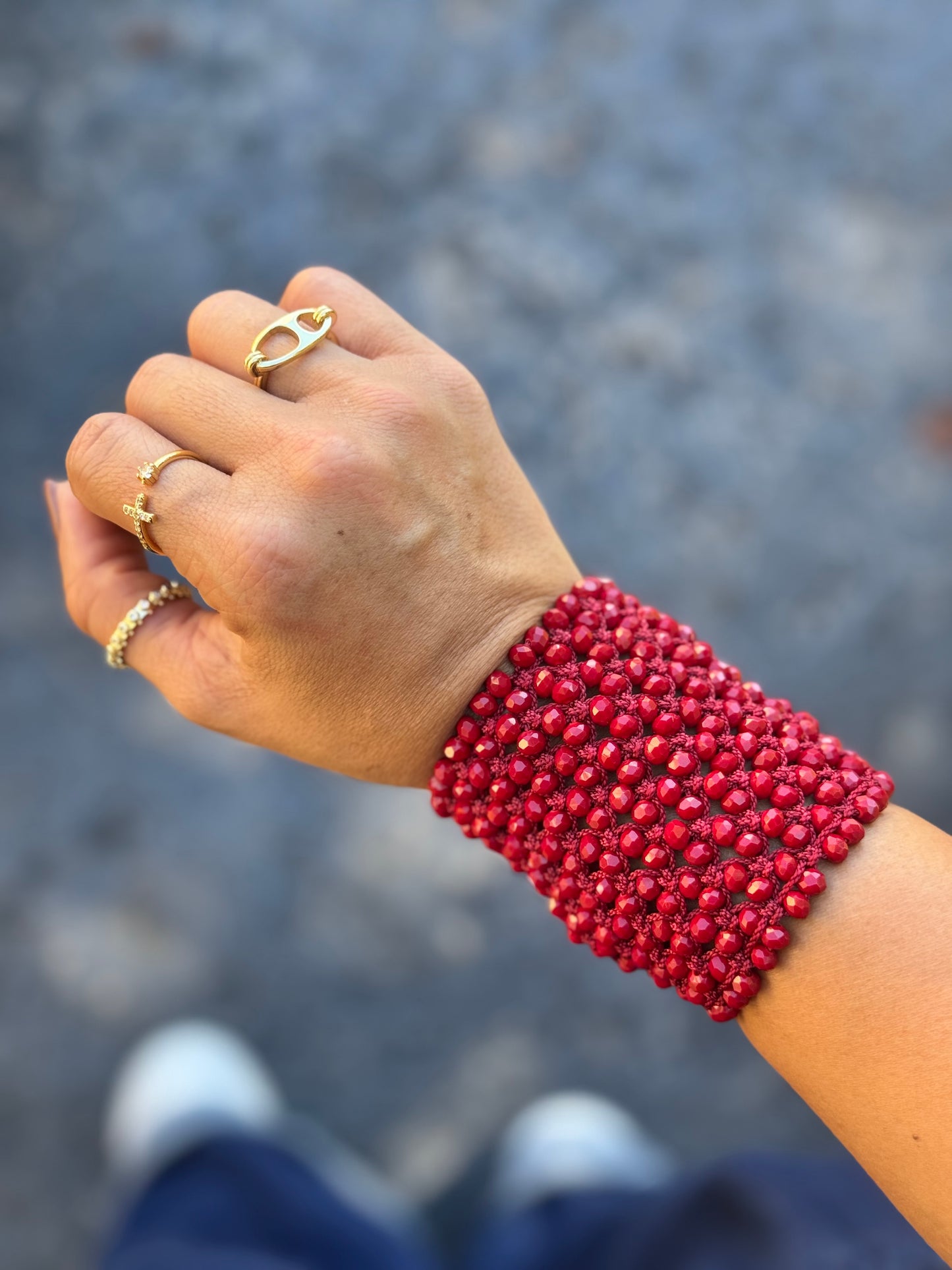 Wine love in thread bracelet