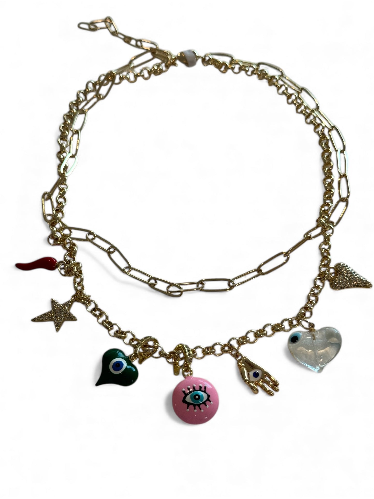 Protection pop in layer necklace