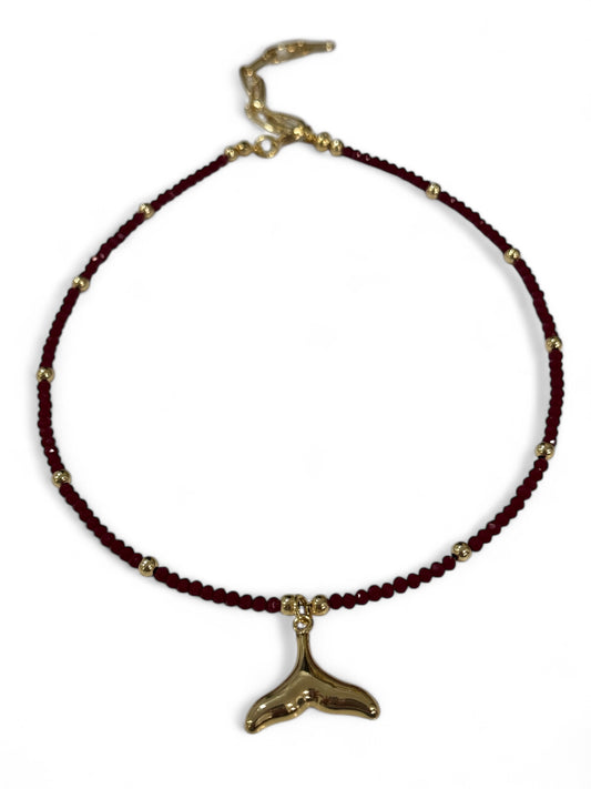 Burgundy sirena crystal choker