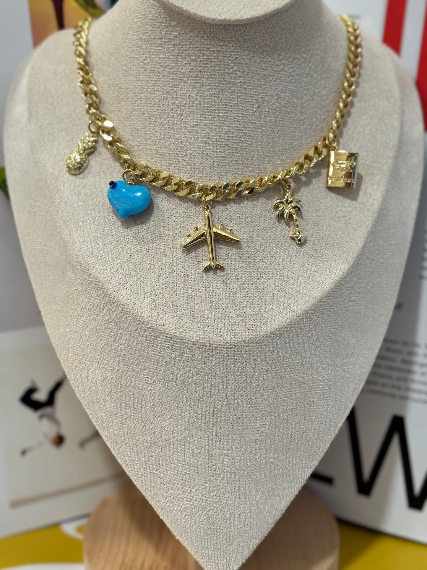 Golden trip necklace + earrings GIFT