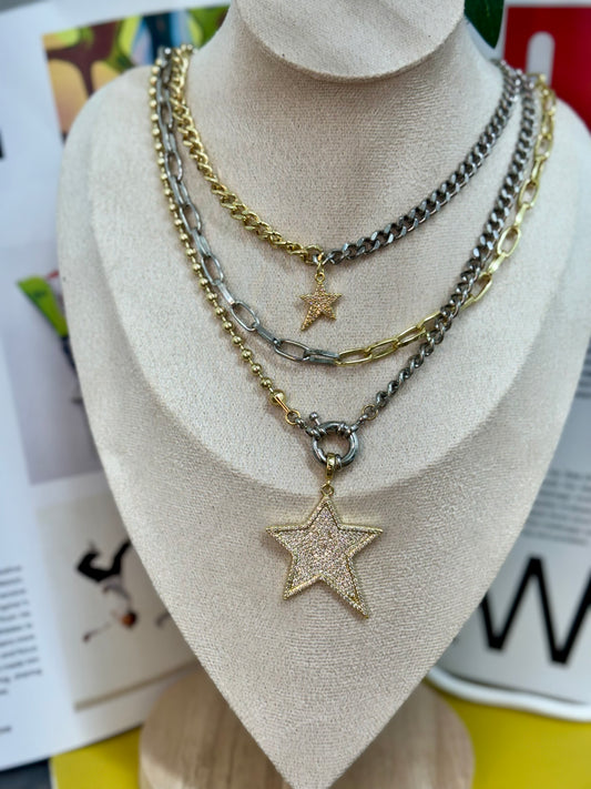 Layer in Two tone goose necklace