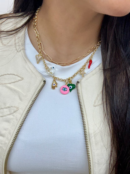 Protection pop in layer necklace