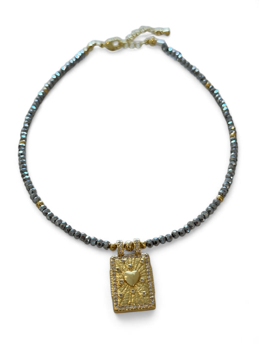 Silver trendy choker necklace